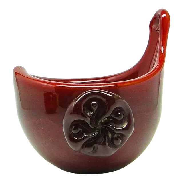 Postmoder Salt Holder by Jerzy Słuczan-Orkusz for Wolomin Glassworks, Poland, 1970s For Sale