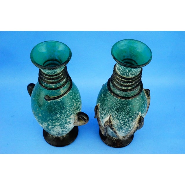 Green and Black Murano Glass Vases by C. Zeta, Italy, 1970s, Set of 2 For Sale - Image 10 of 18