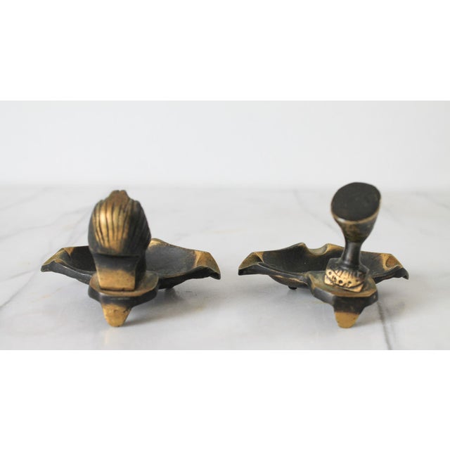Mid-Century Modern Vintage Cast Brass Egyptian Ashtrays - A Pair For Sale - Image 3 of 10