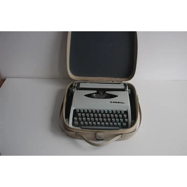Gold Vintage Consul Typewriter with Case, Czechoslovakia, 1960 For Sale - Image 8 of 14