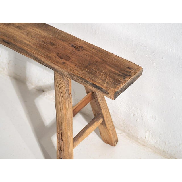 Antique Elm Footboard Bench, 1870s For Sale - Image 11 of 12