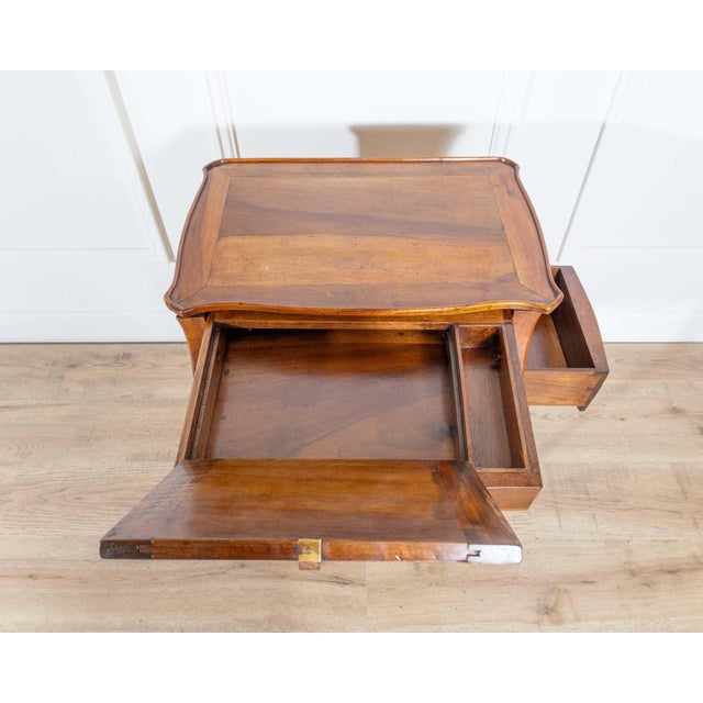 19th Century Late 19th-Century French Walnut Bedside Cabinet with Hidden Writing Desk For Sale - Image 5 of 11