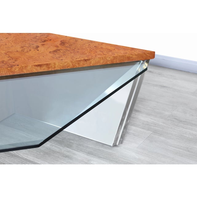 Mid-Century Modern Vintage Burl Wood Coffee Table Attributed to J. Wade Beam for Brueton, 1970s For Sale - Image 3 of 12