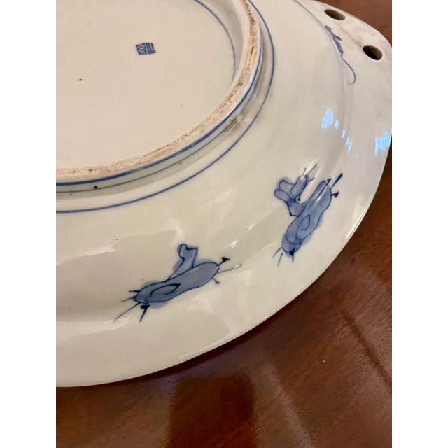 Antique Japanese Blue and White Imari Dish, 1900s For Sale - Image 9 of 14