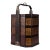 Antique 3 Three Tiered Wood & Bamboo Rattan Chinese Wedding Basket For Sale
