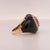 Pink 2.72ct Pear Tourmaline, Diamond and Onyx in 14ct Yellow Gold - Fei Liu, Size 7.5 For Sale - Image 8 of 11