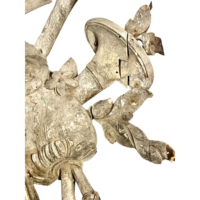 Mid 19th Century Pair of Hand Carved Wood French Provincial Wall Plaques Featuring a Bird Nest and Musical Instrument For Sale - Image 6 of 18