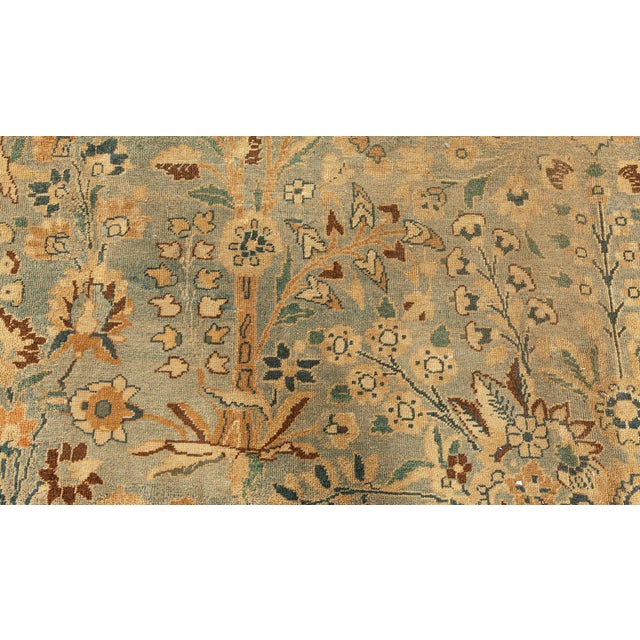 Blue Fine Persian Khorassan Botanic Handmade Wool Carpet For Sale - Image 8 of 9