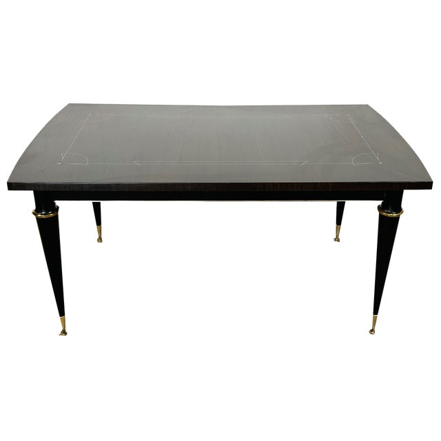 Art Deco Dining Table in Macassar Ebony, 1940s For Sale