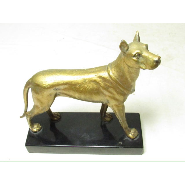 Vintage Gilt Metal Doberman Figurine For Sale - Image 12 of 16