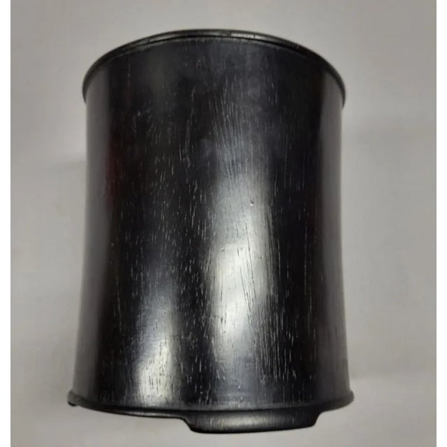 Wood 19th C Chinese Zitan Wood Blackwood Brush Pot, Qing Dy For Sale - Image 7 of 9
