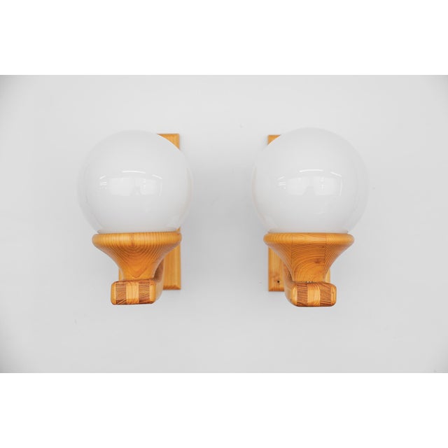 Wooden Wall Light from Domus, Italy, 1970s, Set of 2 For Sale - Image 4 of 11