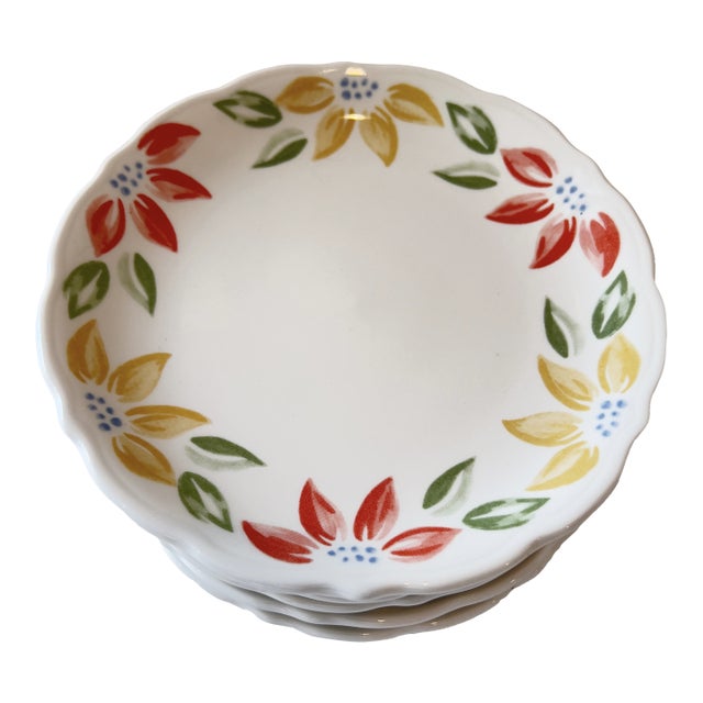 Vintage Syracuse China "Old Ivory" Restaurant Ironstone Scallop Edged Salad Plates, Set of 9 For Sale