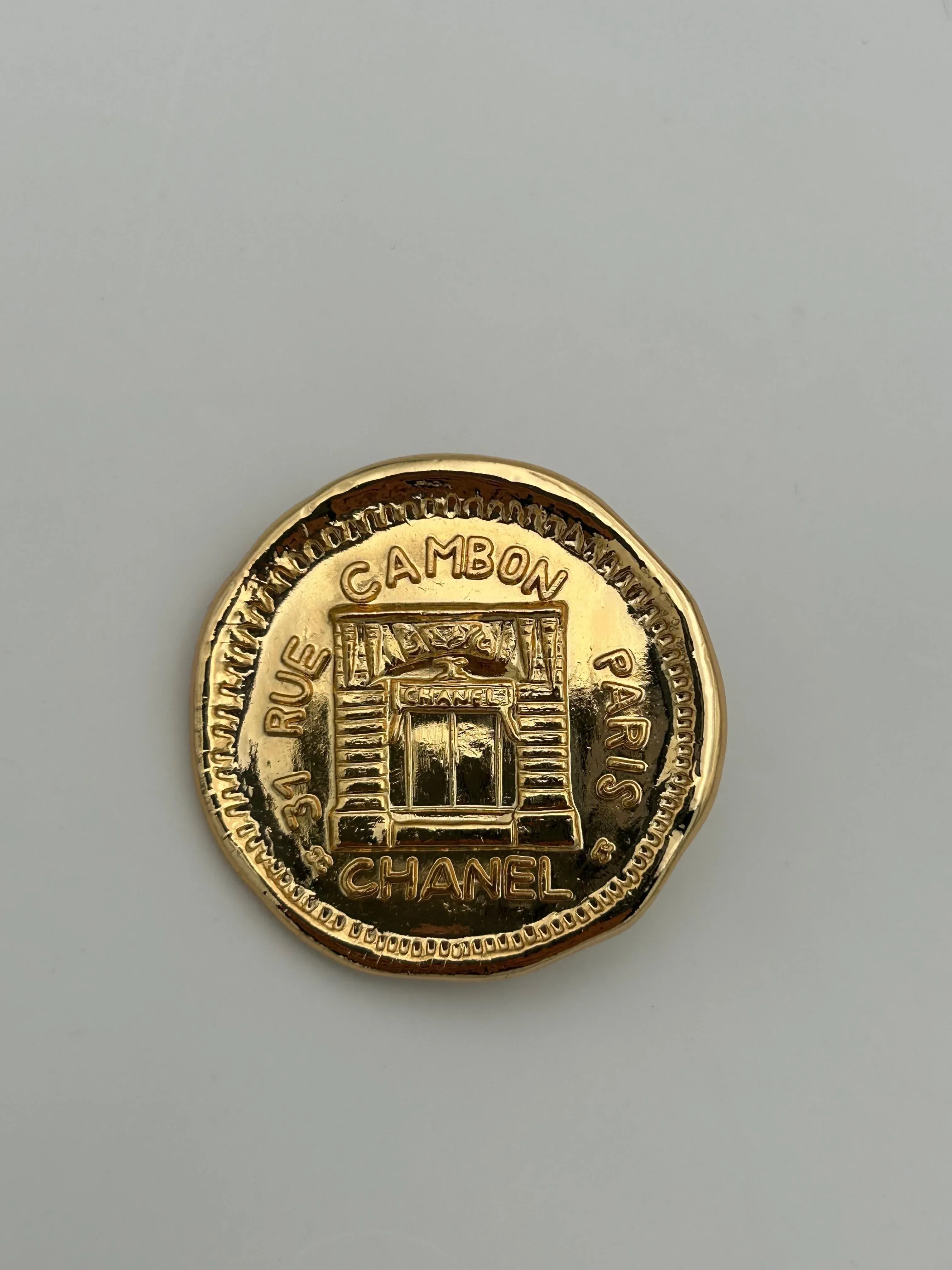 Chanel 31 Rue Cambon Coin Brooch | Chairish