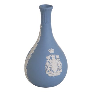 Wedgwood Limited Edition Dominion of Canada Blue Jasperware Bud Vase For Sale