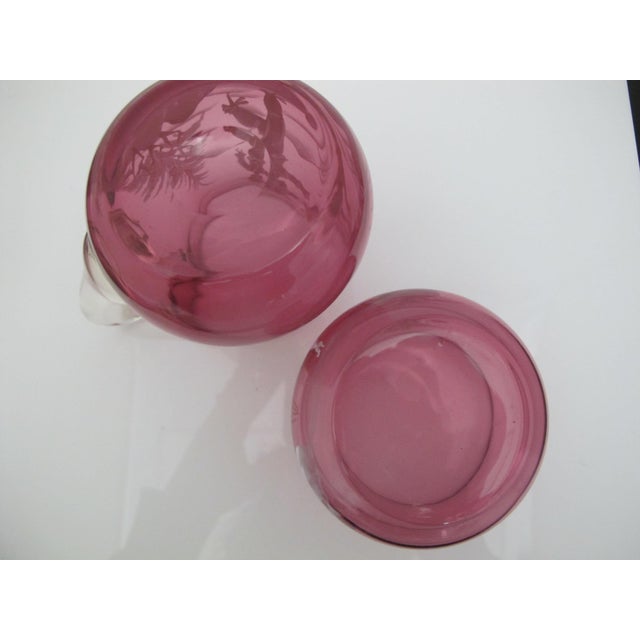 Mary Gregory Czech Red Glass Enamel Figural Painted Creamer Pitcher & Sugar Bowl For Sale - Image 16 of 16