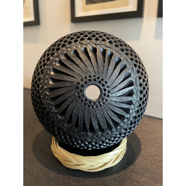 Mexican Mexican Oaxacan Black Clay Olla Vessel For Sale - Image 3 of 3