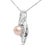 Contemporary Sterling Silver 7mm Cultured Pearl and Diamond Accent Swirl Pendant Necklace For Sale - Image 3 of 5