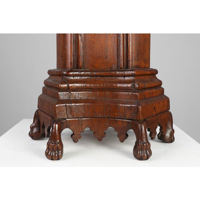 19th Century Neo-Gothic Oak Umbrella Stand with Sculptural Carving, France For Sale - Image 10 of 12