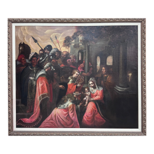 "The Adoration of the Magi" Oil on Canvas Painting, Old Master School