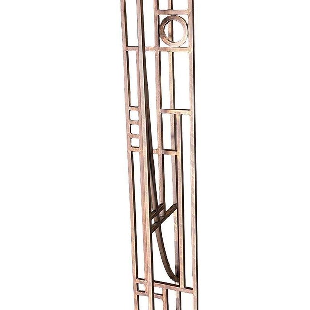 1980s 1980s Art Deco Geometric Frank Lloyd Wright Style Copper Colored Coat & Hat Rack For Sale - Image 5 of 10