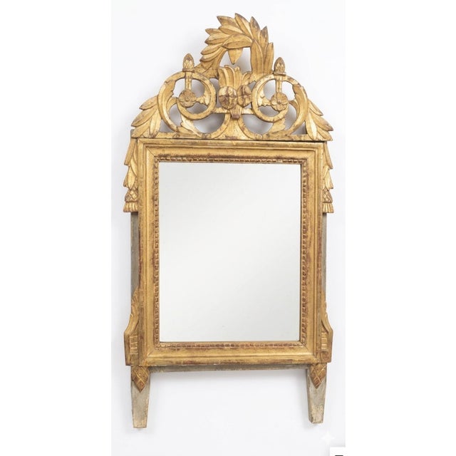 Louis XVI Wedding Mirror in Gilded and Carved Wood, 1780 For Sale - Image 4 of 13