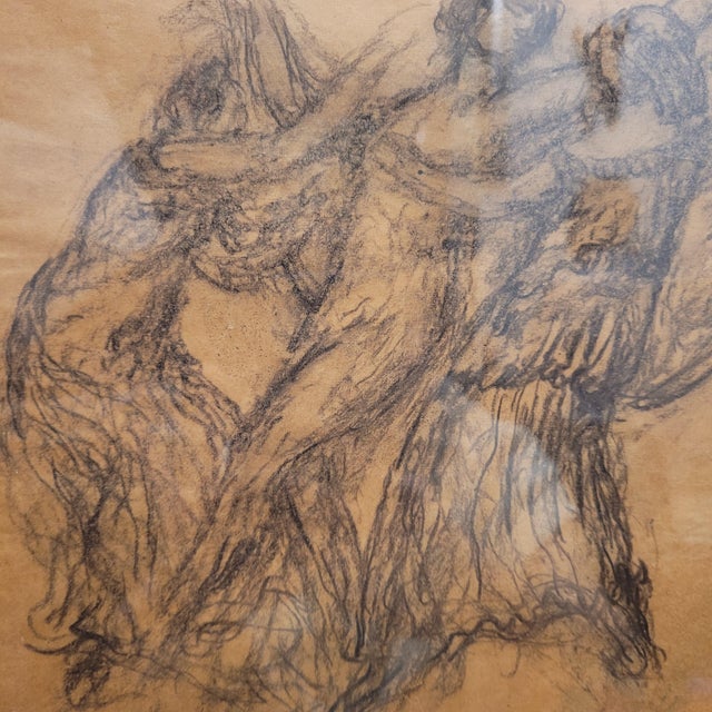 1940s After Agustín Carrera, Sketch for the Opera Curtain Lohegrin, Early 20th Century, Pencil on Paper, Framed For Sale - Image 5 of 17