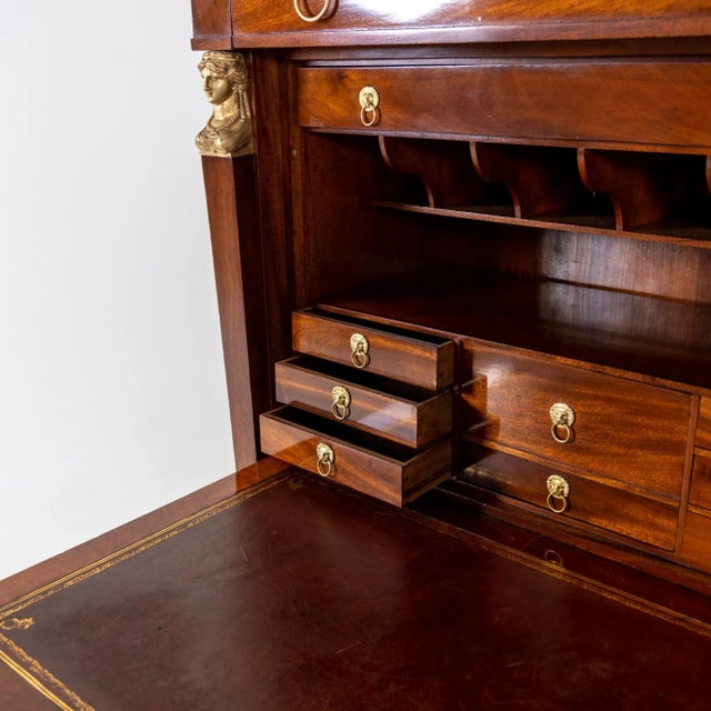 Wood Empire Secretary with Flap, France, 1810s For Sale - Image 7 of 13