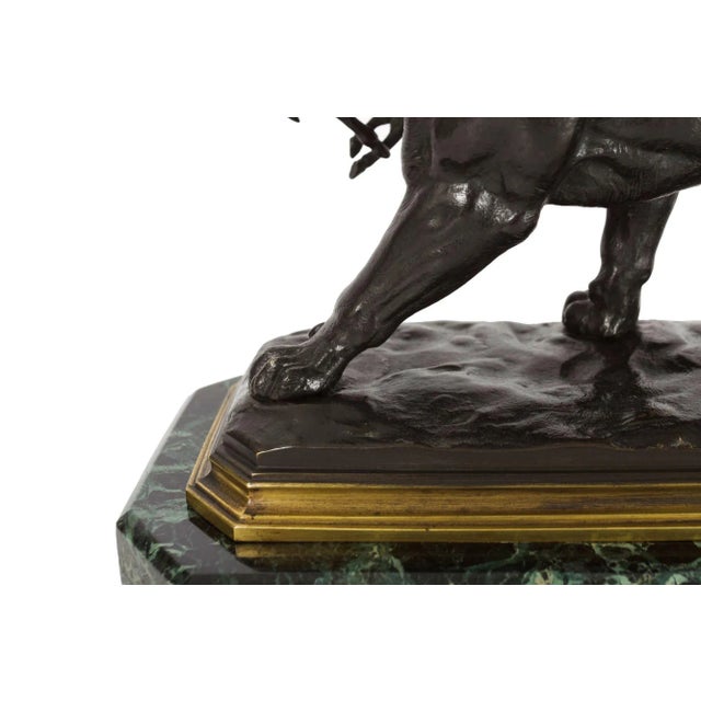French Antique Bronze Sculpture of Tiger Carrying Gazelle by Paul-Édouard Delabrierre For Sale - Image 11 of 12