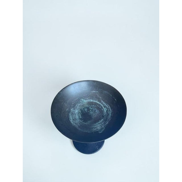 Blue Art Deco Swedish Bronze Figural Centerpiece Bowl by Just Andersen for GAB, Sweden, 1930s For Sale - Image 8 of 10