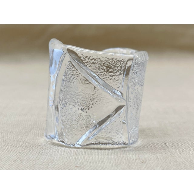 Mid-Century Modern Mid-Century Swedish Ice Glass Napkin Rings attributed to Uno Westerberg for Pukeberg, 1970s, Set of 12 For Sale - Image 3 of 18
