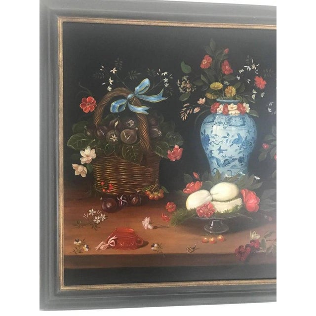 20th Century Still Life of Fruit, Flowers and Pottery For Sale - Image 3 of 8