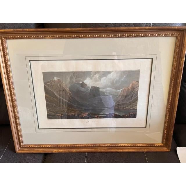 This framed artwork is a print of "Loch Aven" (Loch Avon), originally rendered by artist George Fennell Robson for his...