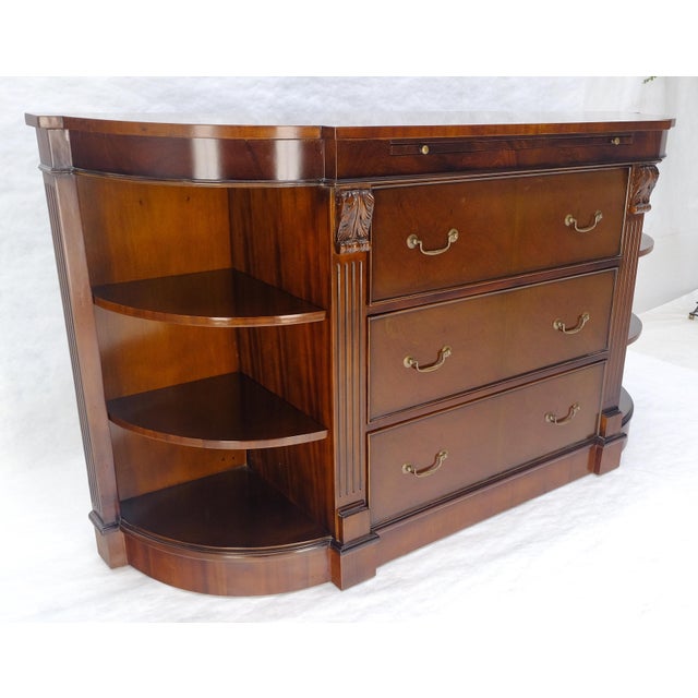 Mahogany c1940s 3 Drawer Shelves Sideboard Credenza Console MINT For Sale - Image 9 of 18