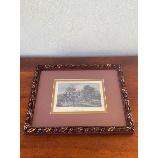 English Set of 3 Framed Vintage Fox Hunting Engravings | English Equestrian Art Prints | Antique Decor For Sale - Image 3 of 12