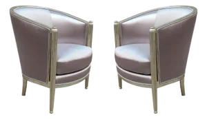 1930s Pair of Art Deco Giltwood Armchairs