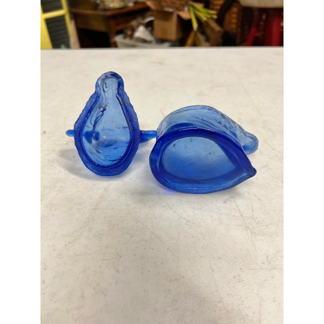 Vintage Blue Glass Bull Lidded Mustard Pot For Sale In West Palm - Image 6 of 6