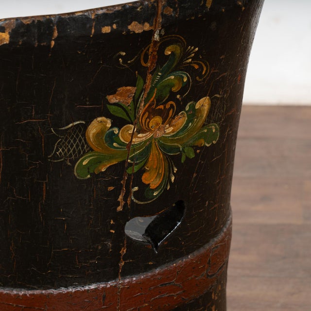 19th Century Original Painted and Carved Swedish Child's Kubbestol Log Chair For Sale - Image 10 of 12