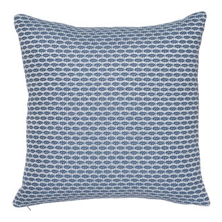 Schumacher Hickox Indoor & Outdoor 16" Pillow in Blue For Sale