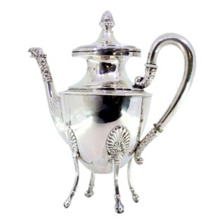 Silver Coffee Pot with Reliefs and Friezes For Sale