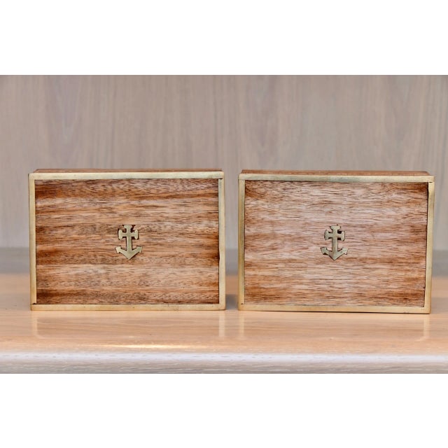 Vintage Wooden Decorative Storage Dresser Boxes—A Pair For Sale - Image 4 of 7