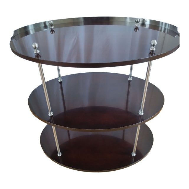 Baker's Sarah Oval 3-Tier Spot Table From the Michael Smith Collection For Sale
