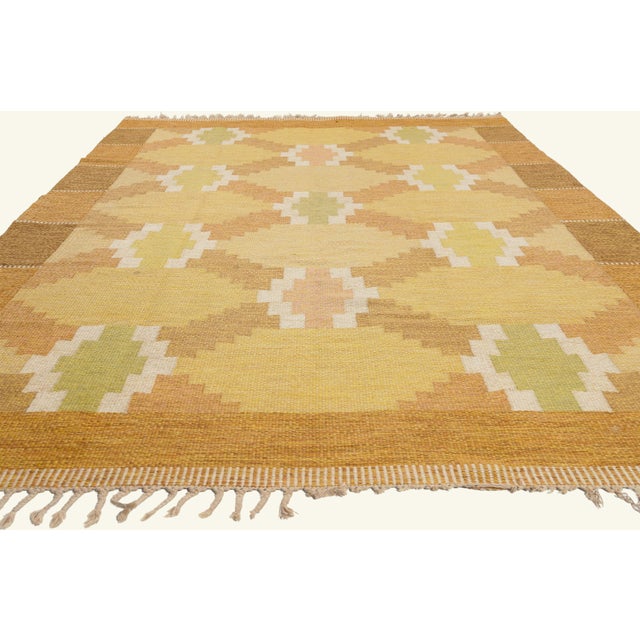 Mid-Century Modern Vintage Swedish Rollakan Rug, 06'04 X 10'01 For Sale - Image 3 of 11