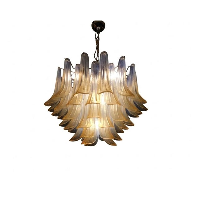 Chandelier with Opal Tulip Murano Glass, 1972 For Sale - Image 10 of 12