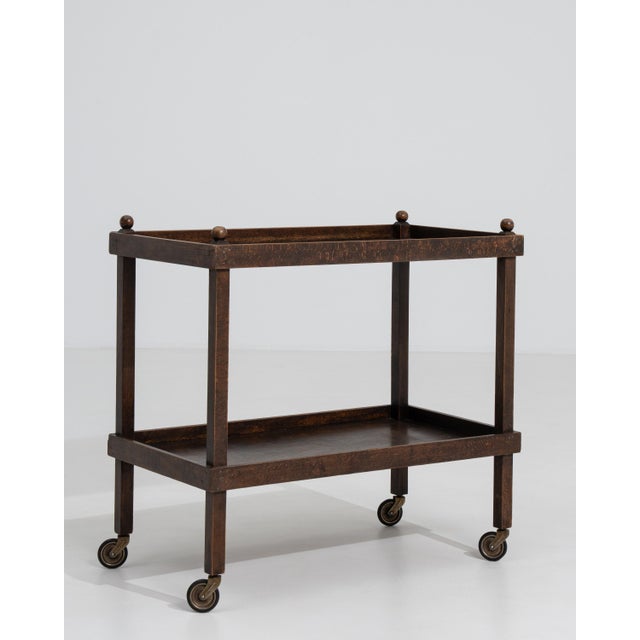Mid 20th Century Mid-Century French Wooden Bar Cart with Casters, Circa 1960 For Sale - Image 5 of 18