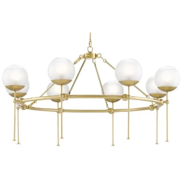 Currey & Co. Modern Satin Brass Finished Montview Chandelier For Sale In Atlanta - Image 6 of 6