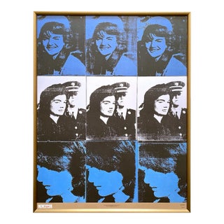 Andy Warhol Pop Art Offset Lithograph Print Framed Italian Exhibition Poster " Nine Jackies " 1964 For Sale