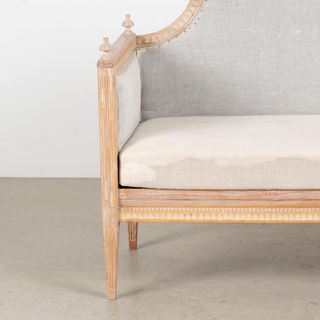 Wood 19th Century Swedish Original White Painted Pine Gustavian Bench For Sale - Image 7 of 17