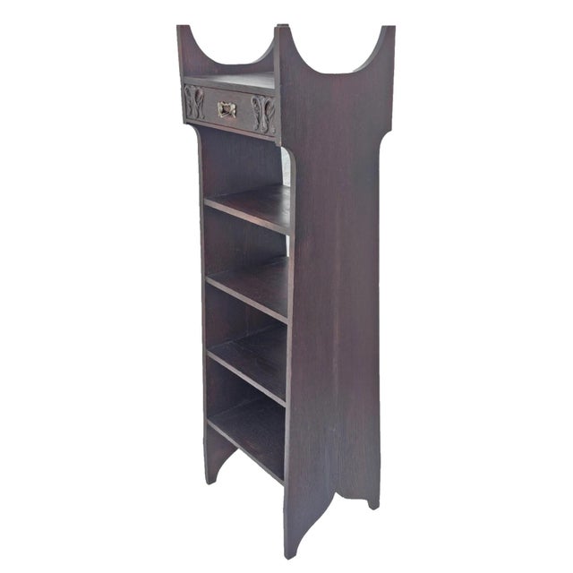 Add a touch of early 20th-century elegance to your home with this Antique 1910s Arts & Crafts Mission Oak Small Open...