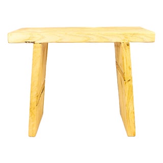 Vintage Rustic Stool in Elm Wood For Sale